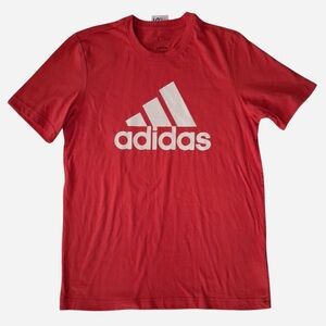 Adidas Red Short Sleeve Tee with Iconic Logo